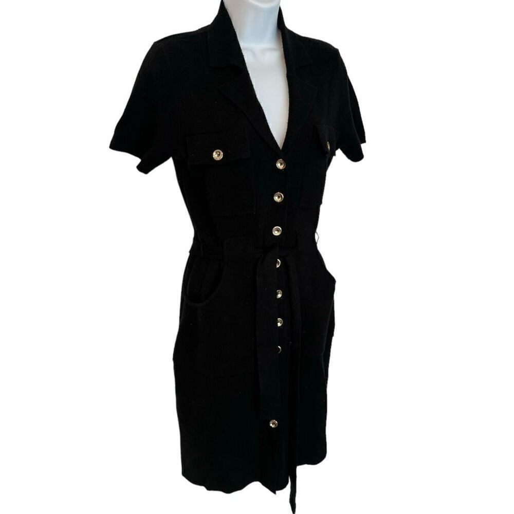 Leslie Fay Black Midi Dress Women’s Size Small - Picture 7 of 11